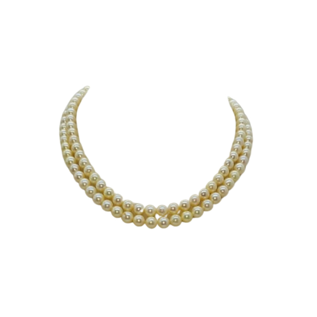 2 LINES CULTURED PEARL STRAND