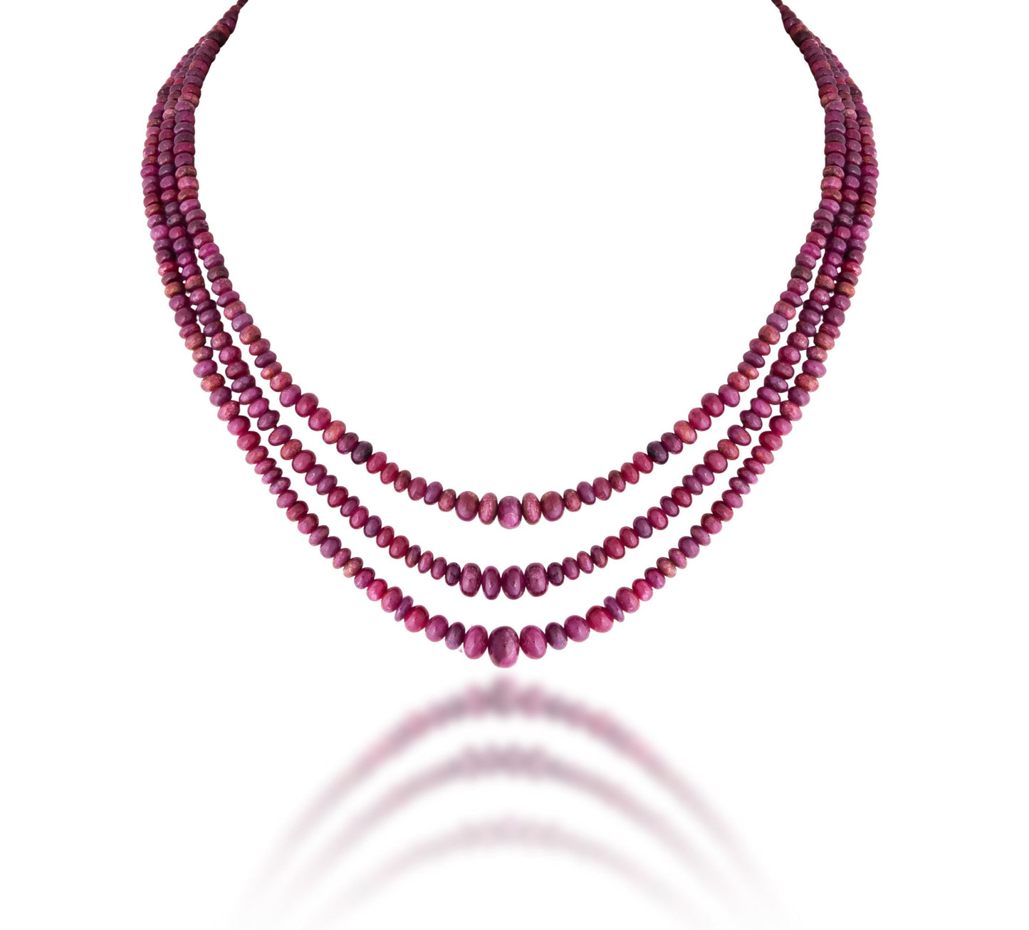 3 LINES STRAND OF INDIAN RUBY