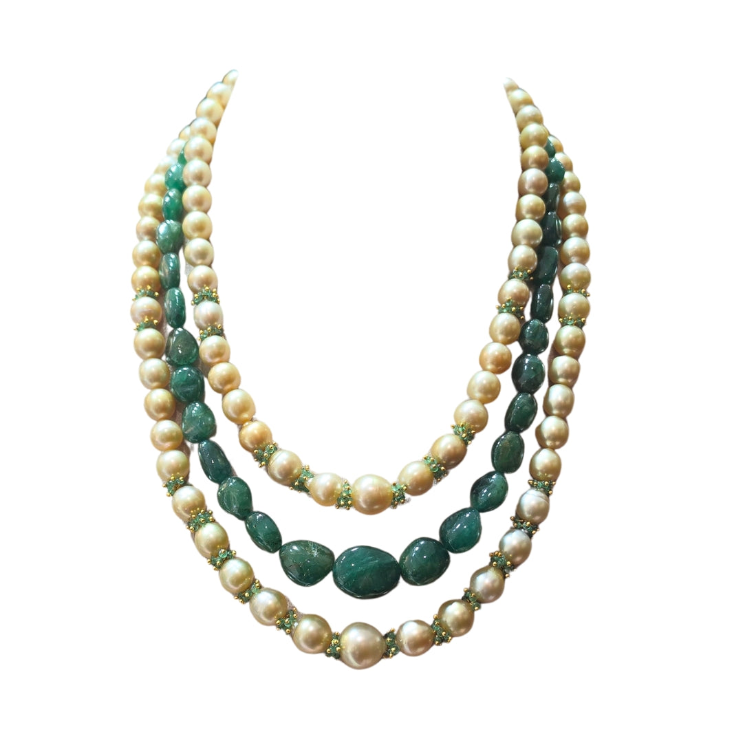 ZAMBIEN EMERALD AND SOUTH SEA PEARLS