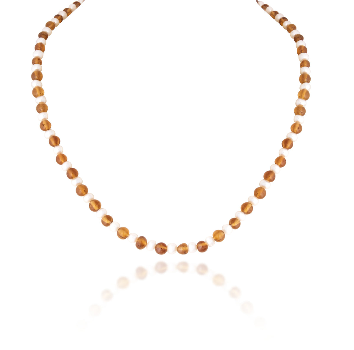 SINGLE LINE GARNET STRAND CUSTOM CUT WITH PEARL