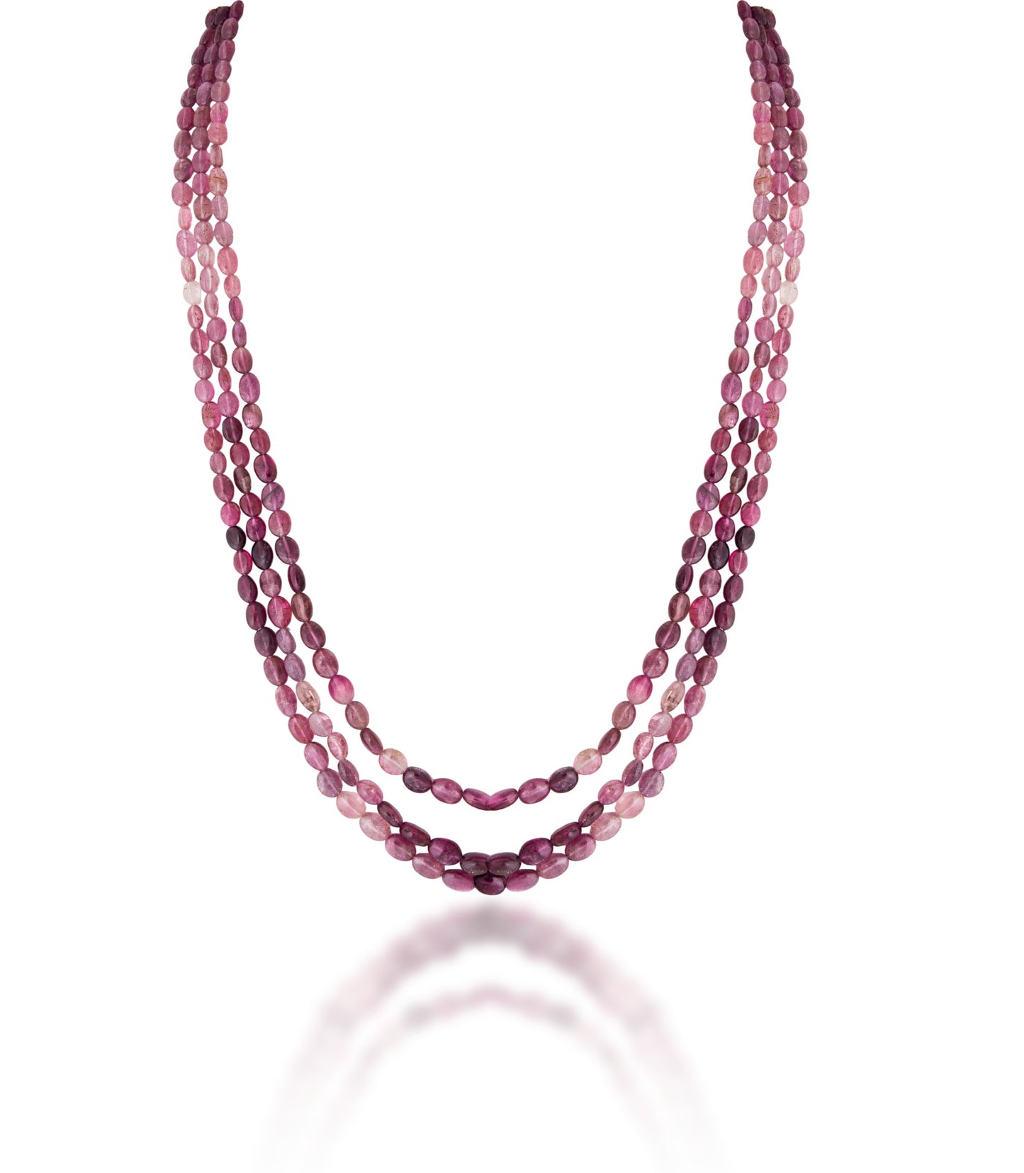 3 LINES STRAND OF RUBYLITE