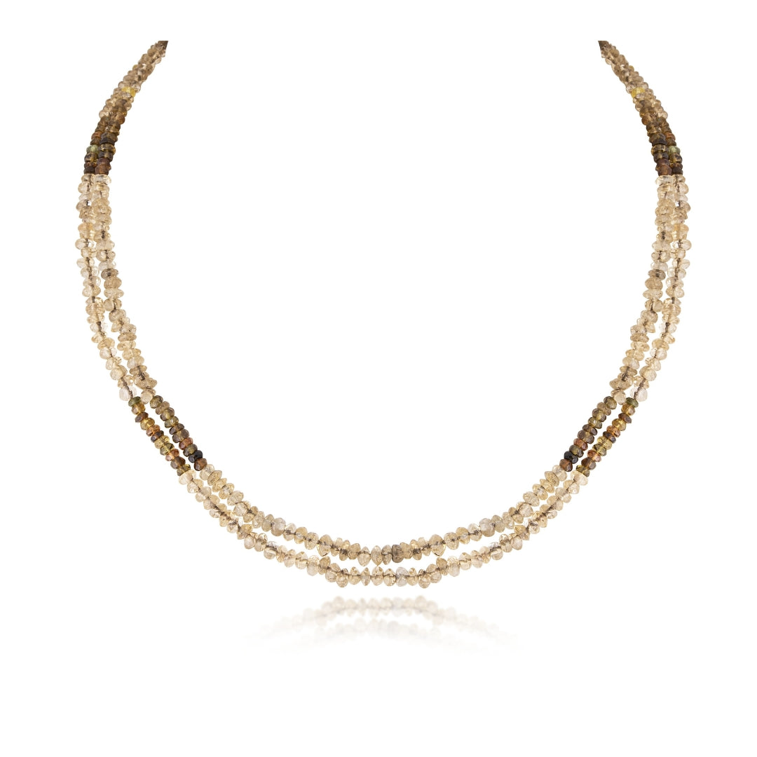 2 LINE STRAND OF YELLOW GARNET
