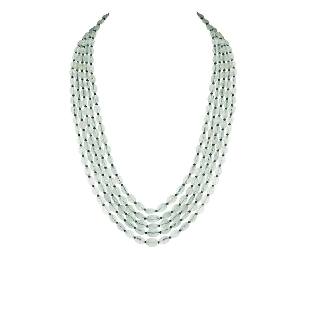 5 LINES FLORIDE STRAND CUSTOM CUT WITH ZAMBIAN EMERALD