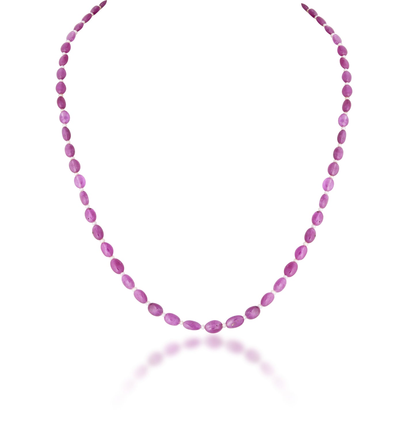 SINGLE LINE STRAND OF SPINEL WITH PEARL