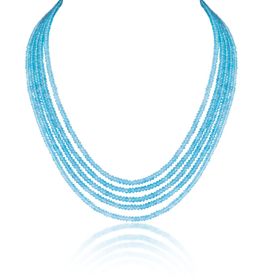 5 LINES STRAND OF BLUE TOPAZ