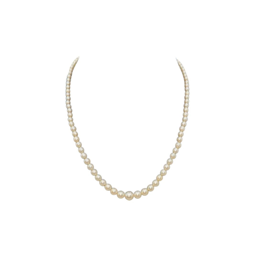 A STRAND OF OLD CULTURED PEARL