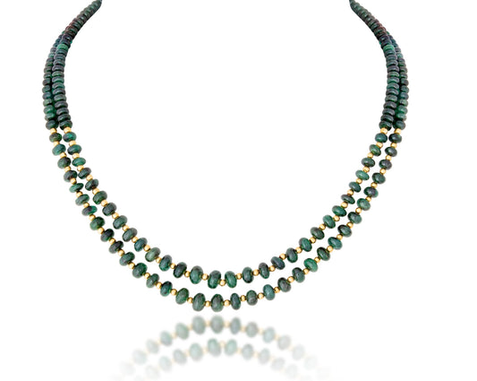 TWO LINE STRAND OF EMEALD
