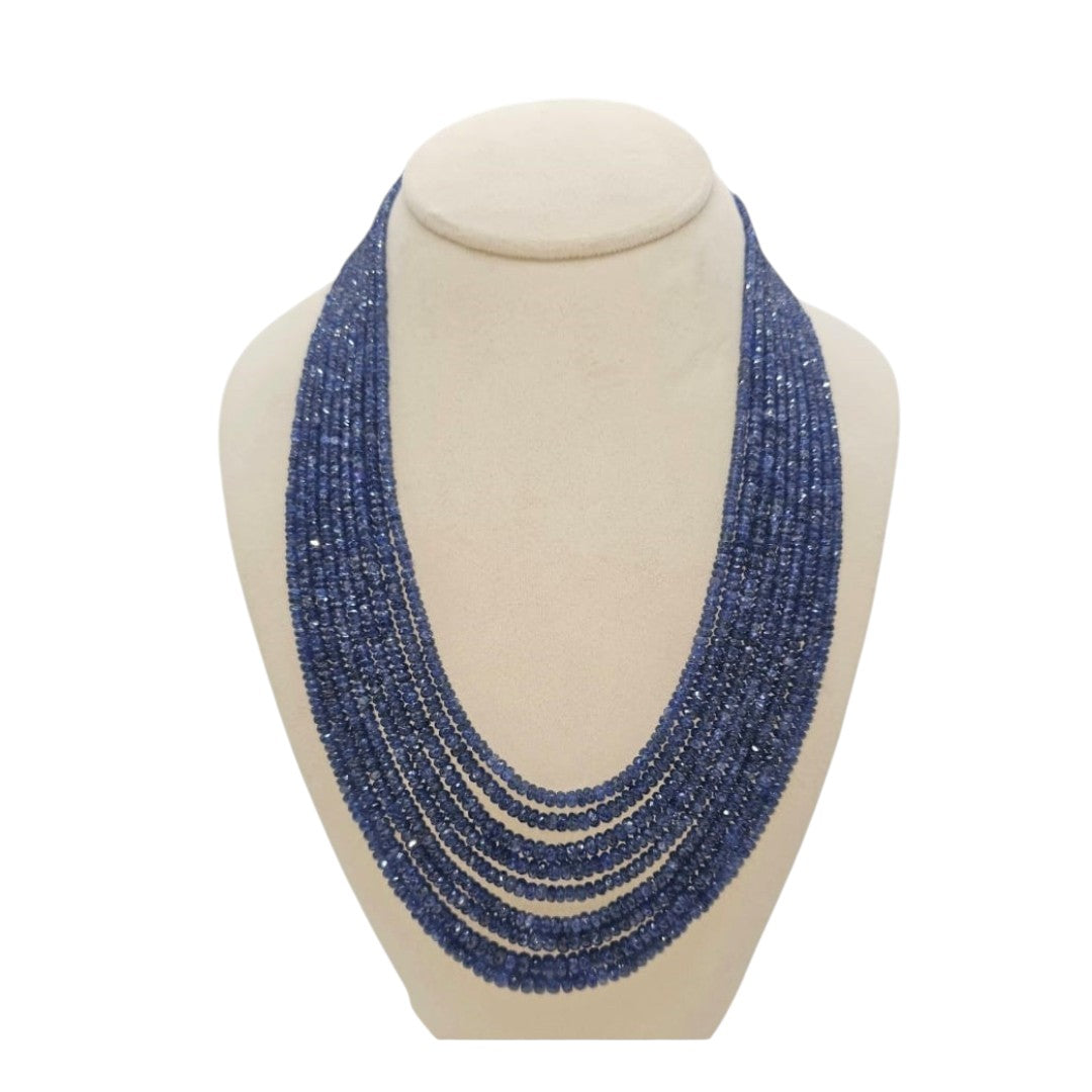9 LINES STRAND OF BLUE SAPPHIRE