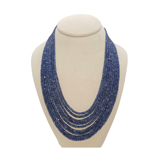 9 LINES STRAND OF BLUE SAPPHIRE