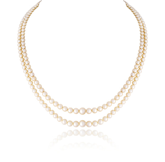 2 LINES STRAND OF CULTURED PEARL