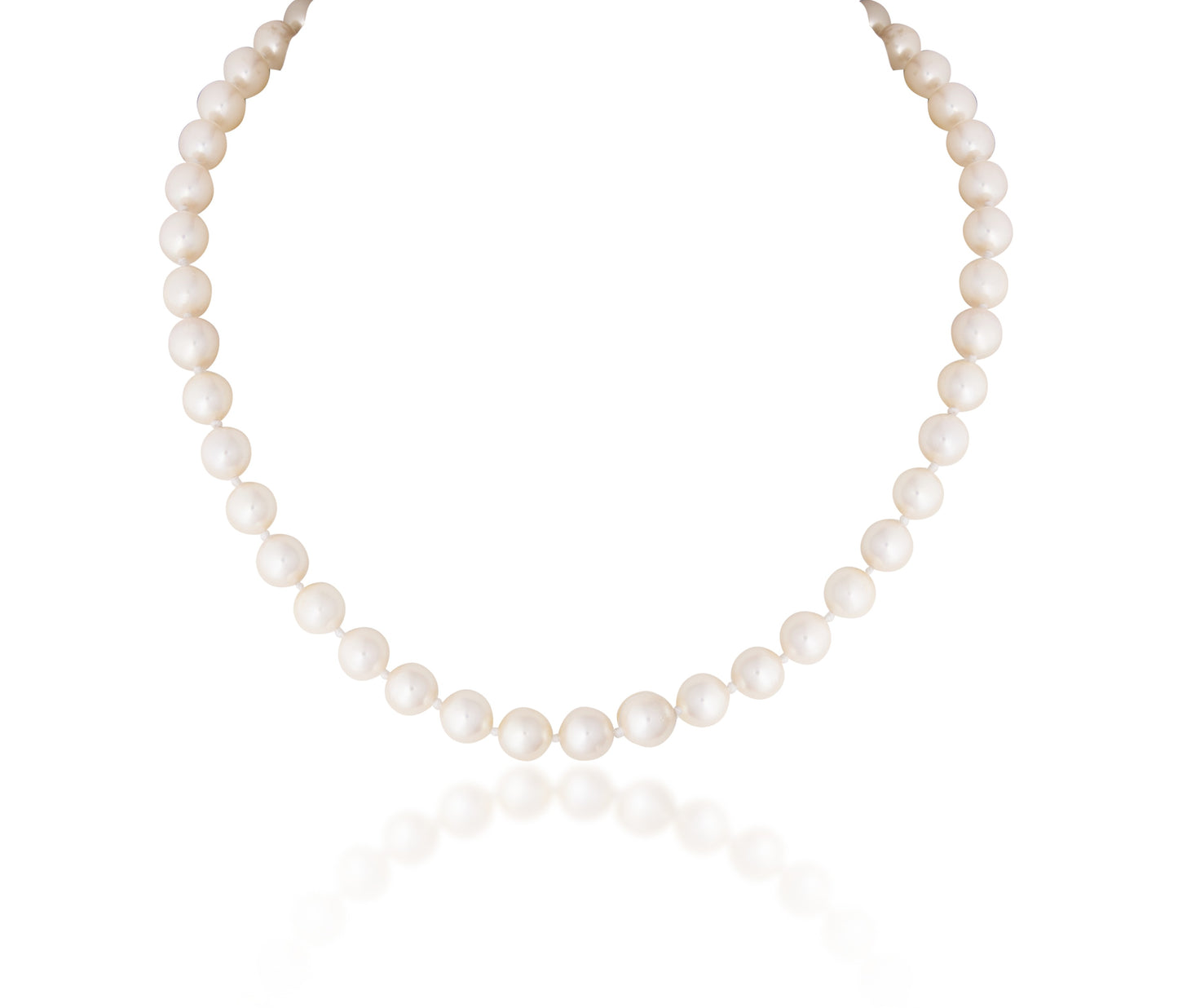 SINGLE LINE STRAND OF PINKISH SOUTH SEA PEARL