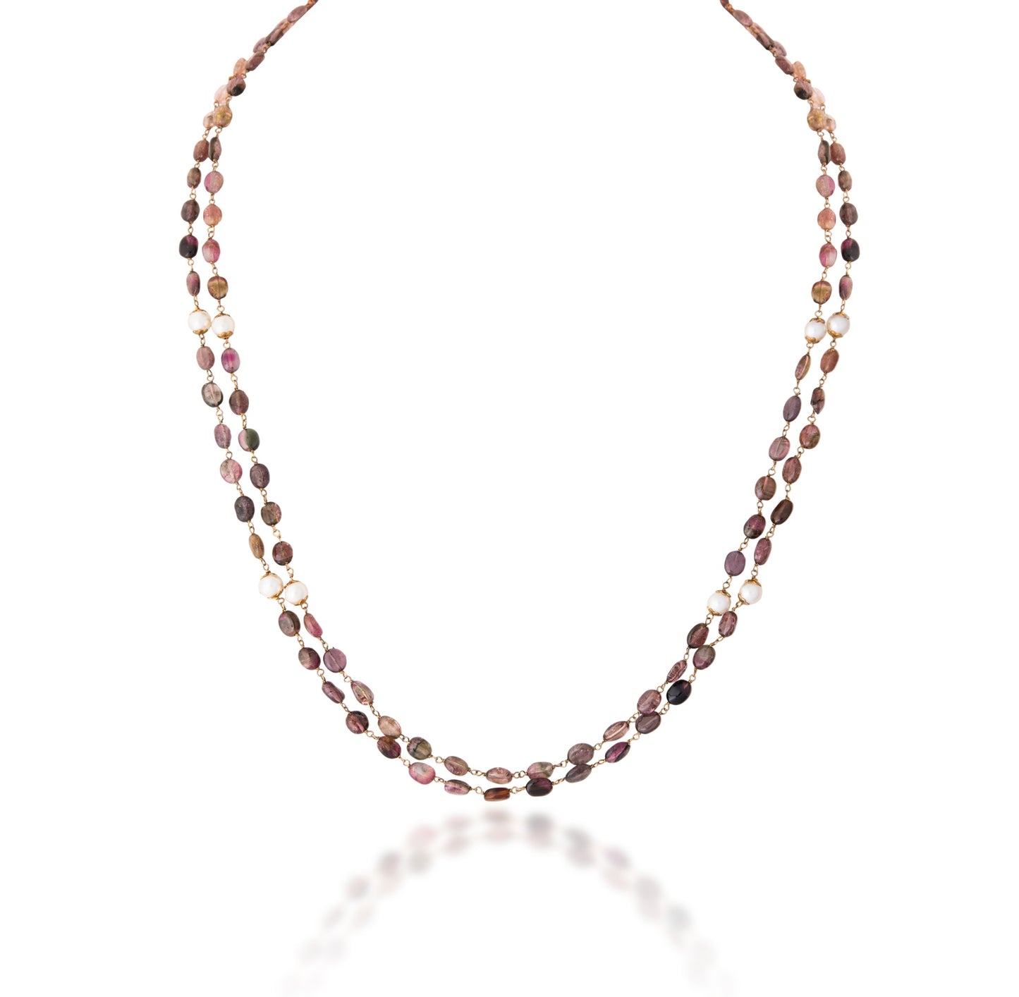2 LINE STRAND OF MULTI COLOR TURMALINE