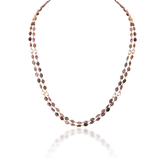 2 LINE STRAND OF MULTI COLOR TURMALINE