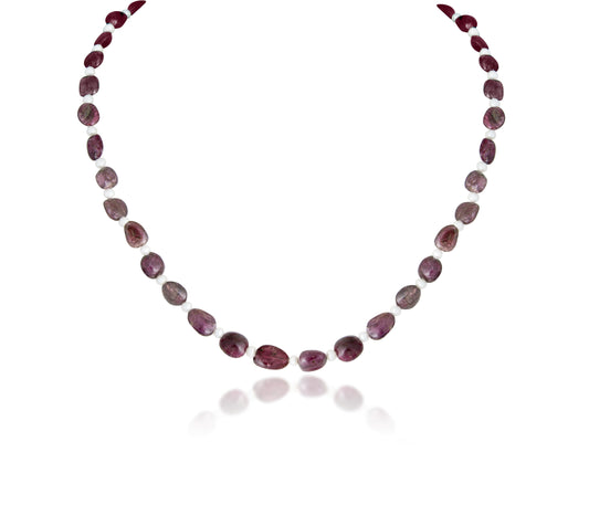 RUBY LINGHT WITH CUSTOME CUT CULTURED PEARLS