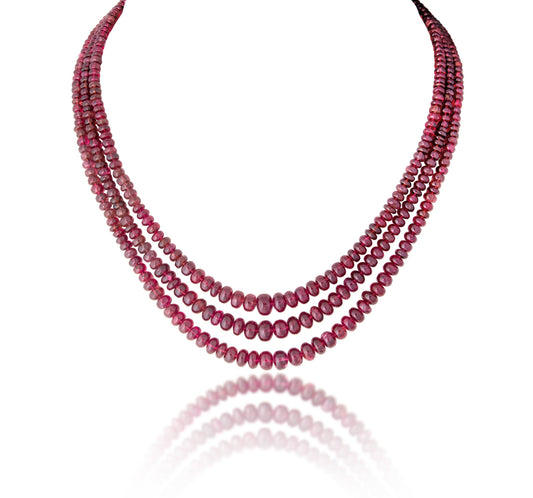 3 LINE AFRICAN RUBY STRAND