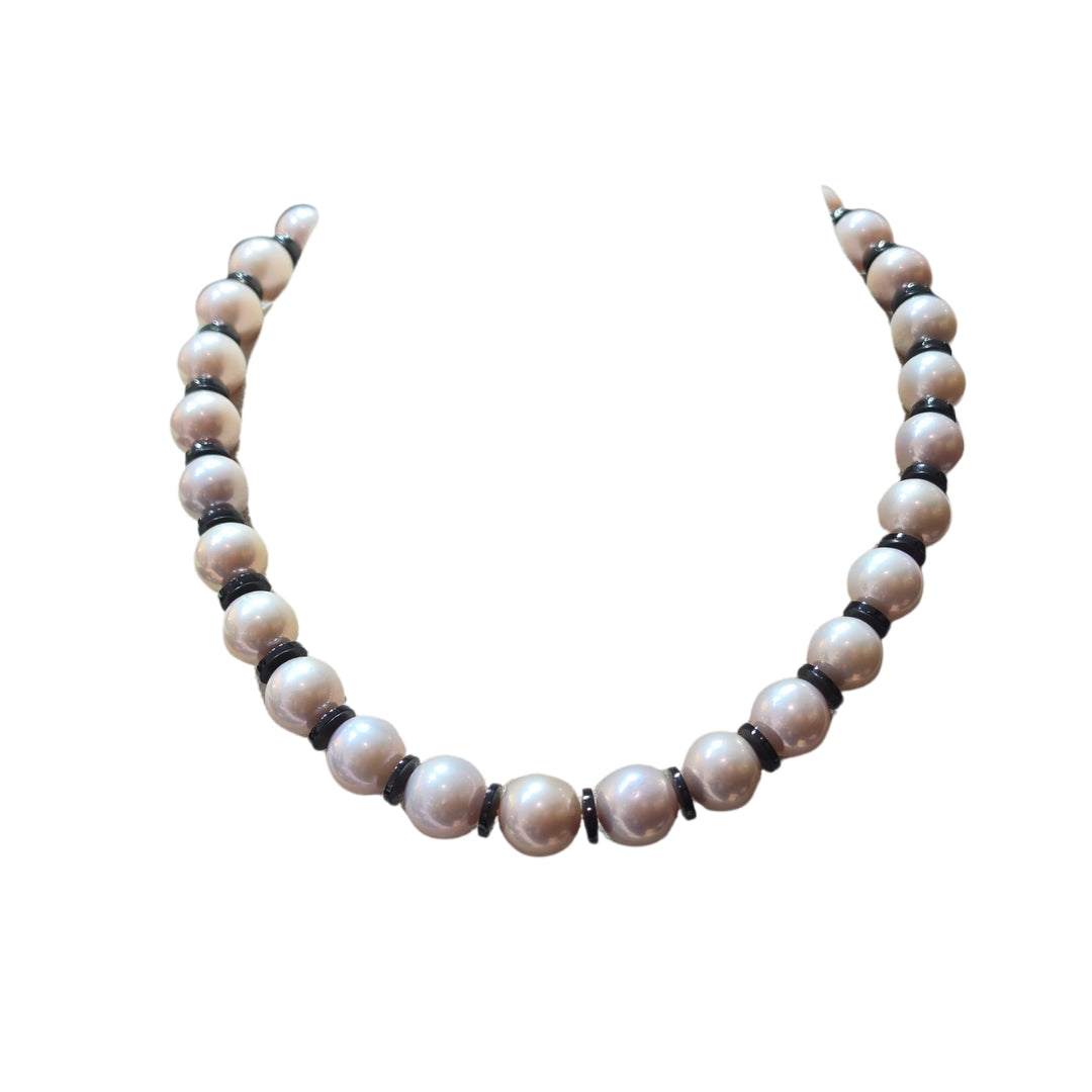 BLACK ONYX PINK PEARL STRAND