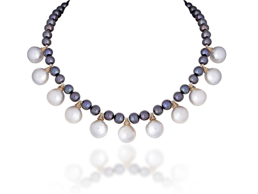 1 LINE TAHITIAN PEARL STRAND WITH SHELL PEARLS