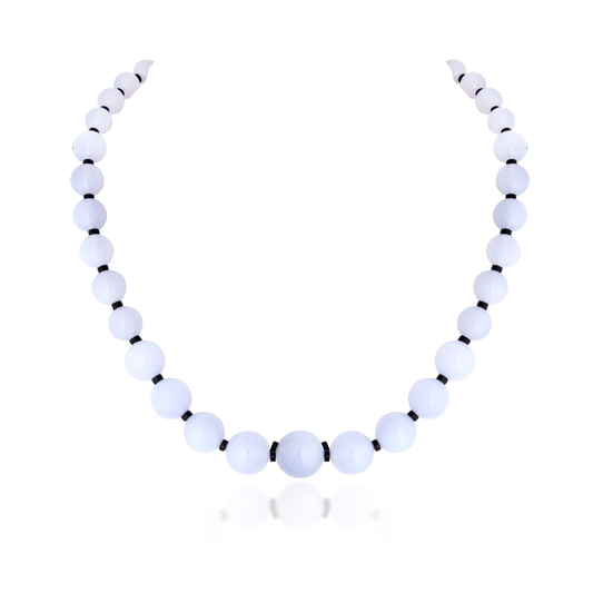SINGLE LINE MOON STONE STRAND BLACK ONYX CUSTOM CUT