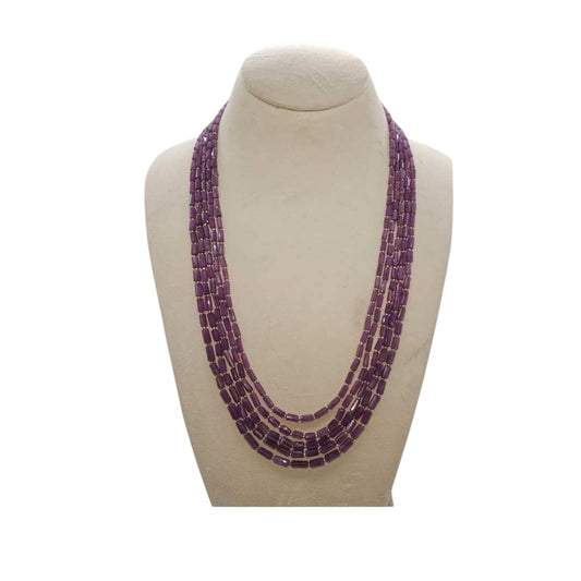5 LINES NATURAL INDIAN RUBY STRAND