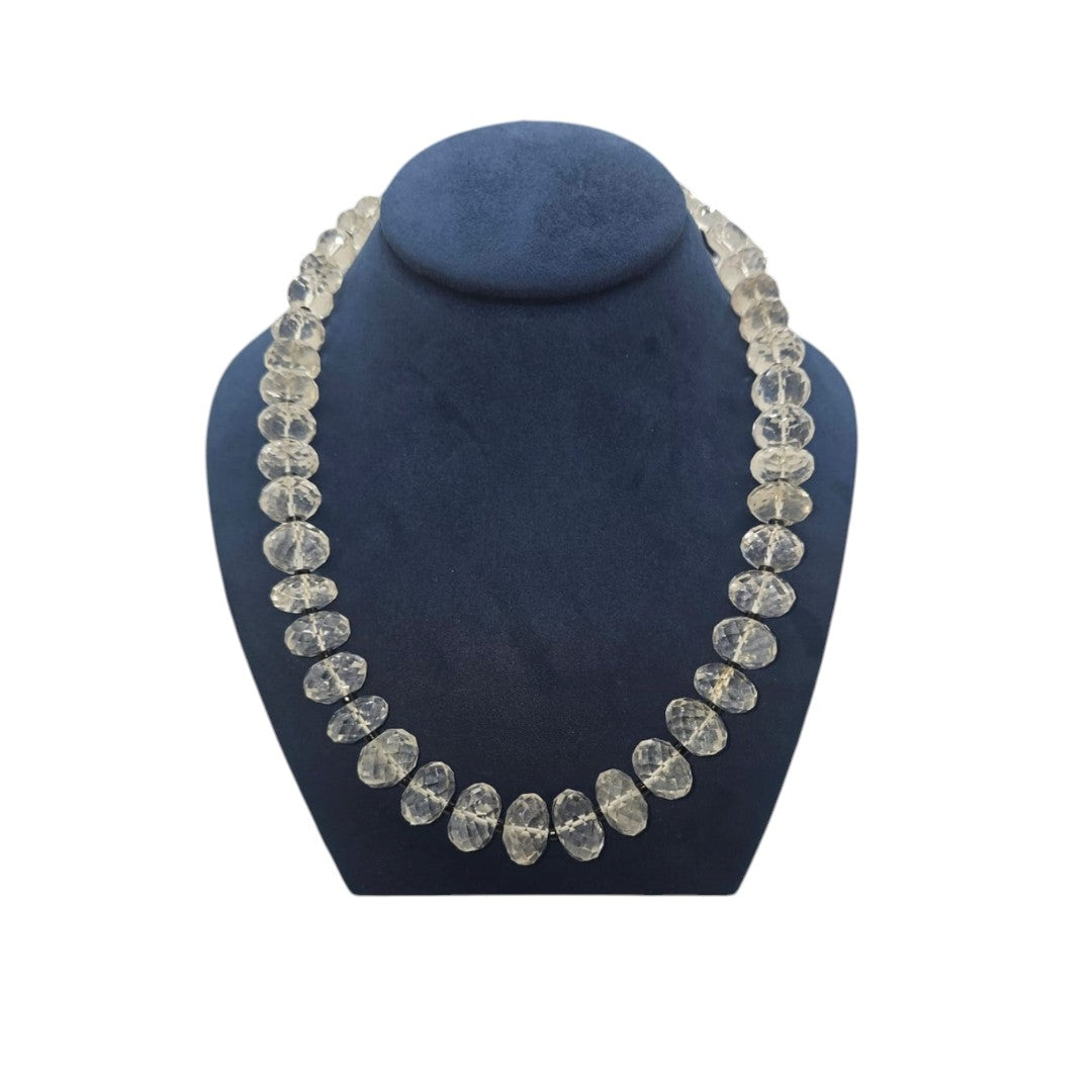 1 LINE SPHATIK STRAND CUSTOM CUT WITH ONYX BALLS