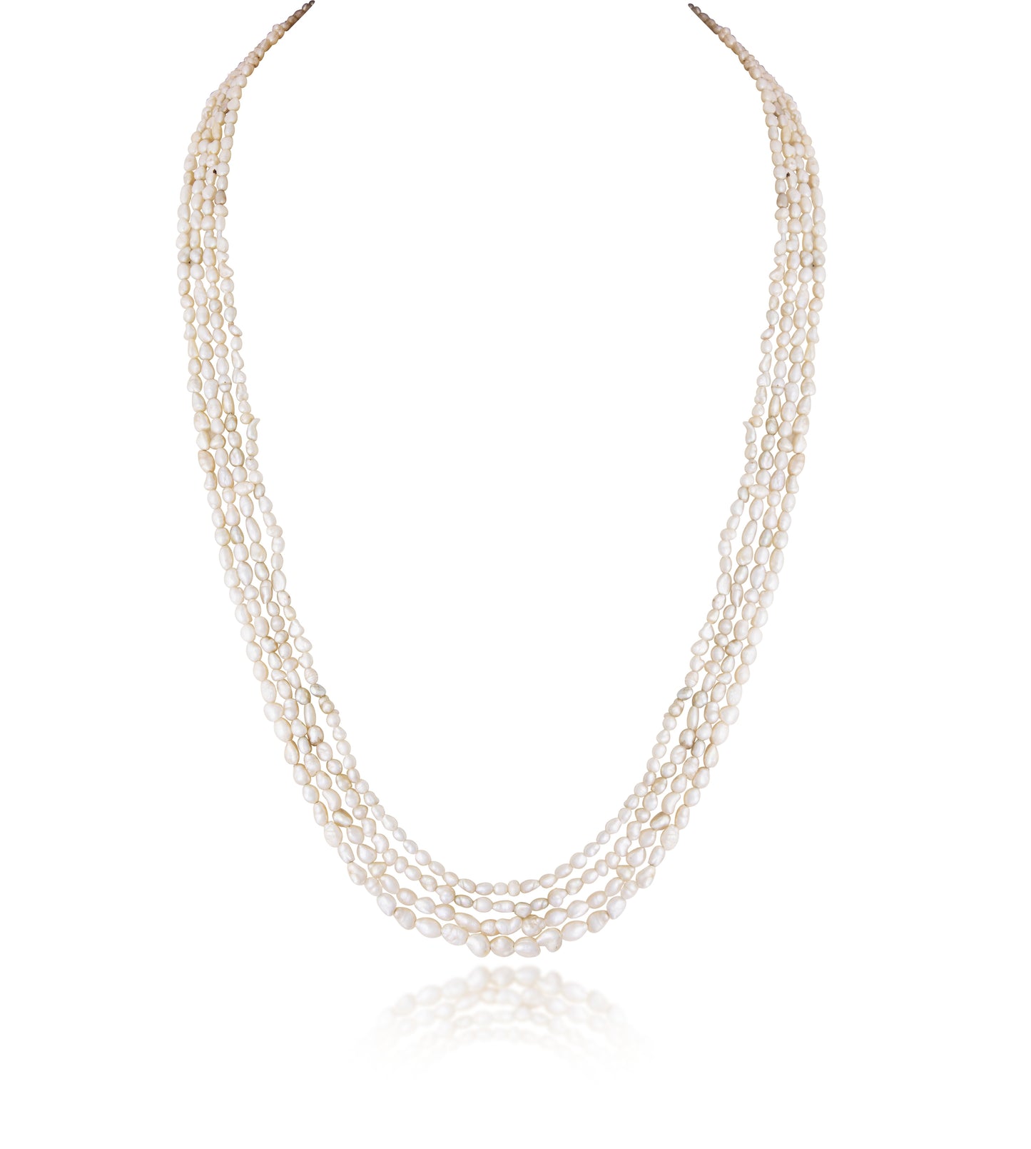 4 LINES JAPANESE KESHI PEARLS STRAND
