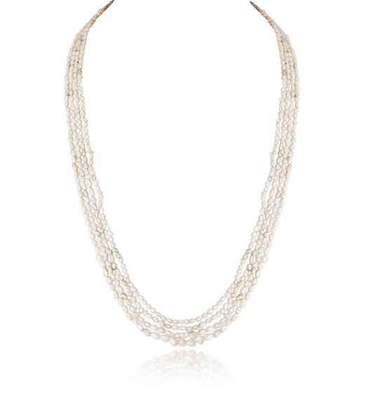 4 LINES JAPANESE KESHI PEARLS STRAND