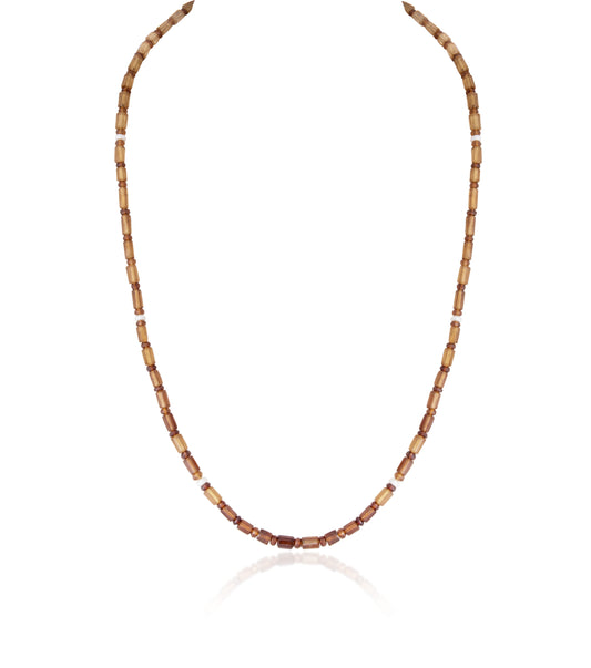 SINGLE LINE GARNET STRAND CUSTOM CUT WITH PEARL