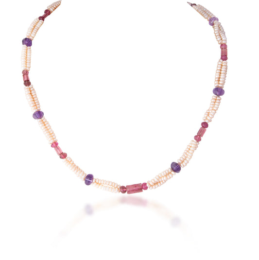 A TROOP OF AMETHIEST RUBY LITE PEARL