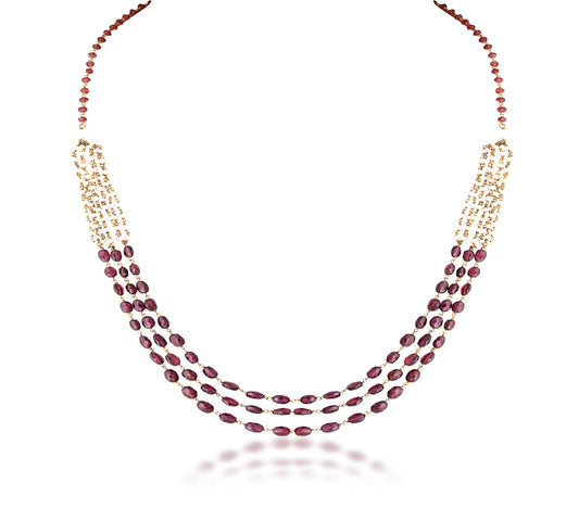 A TROOP OF PEARL CUSTOM CUT WITH RODHOLITE STRAND