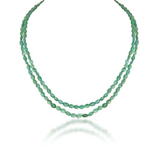 2 LINES STRAND OF ZAMBIAN EMERALD