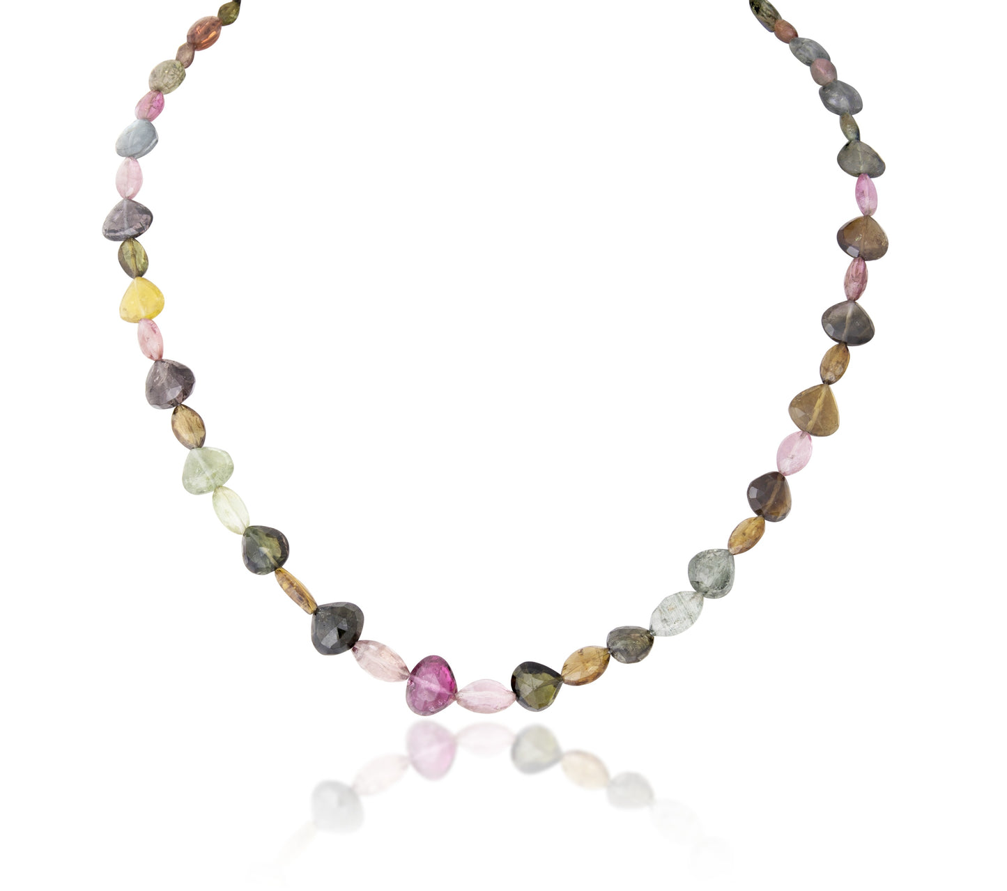 A STRAND OF MULTI COLOR TURMILINE