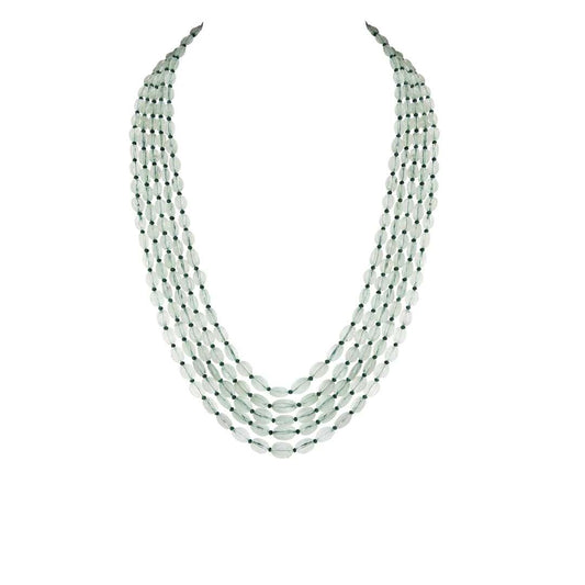 5 LINES FLORIDE STRAND CUSTOM CUT WITH ZAMBIAN EMERALD