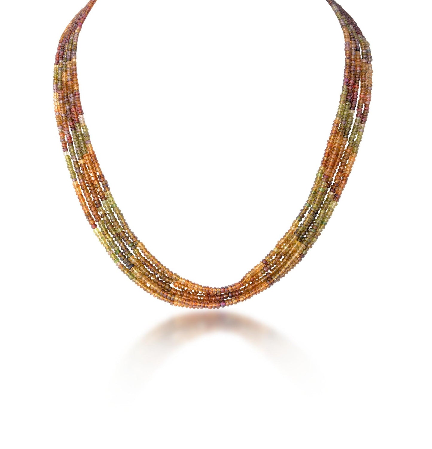 5 LINE MULTI GARNET STRAND