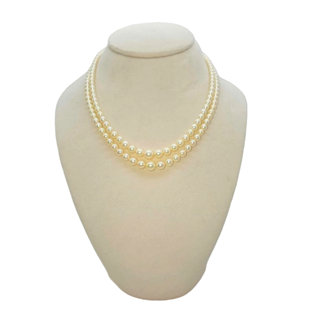 2 LINES STRAND OF CULTURED PEARL