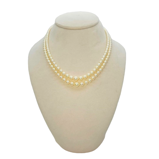 2 LINES STRAND OF CULTURED PEARL